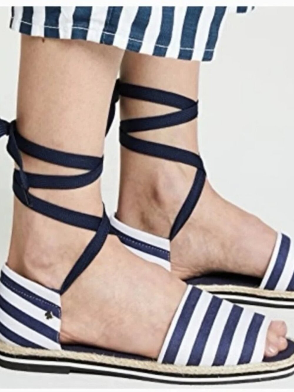 Kate Spade Chandra Espadrille Sandals In Navy/White  Size 7M